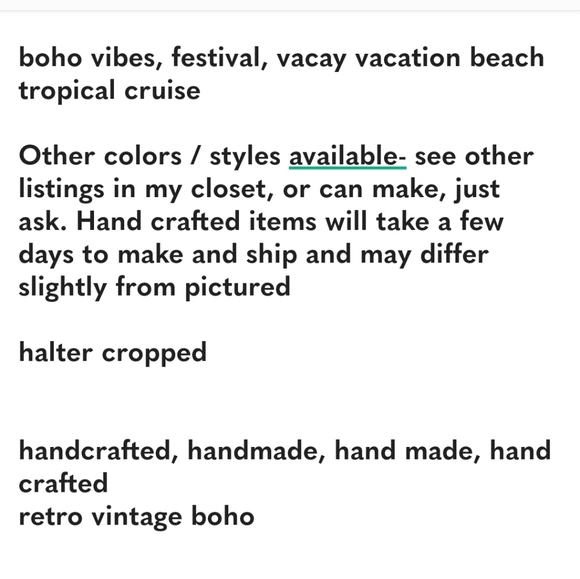 Butterfly top, hand crafted crochet, blue, green, purple NWOT - Picture 10 of 16